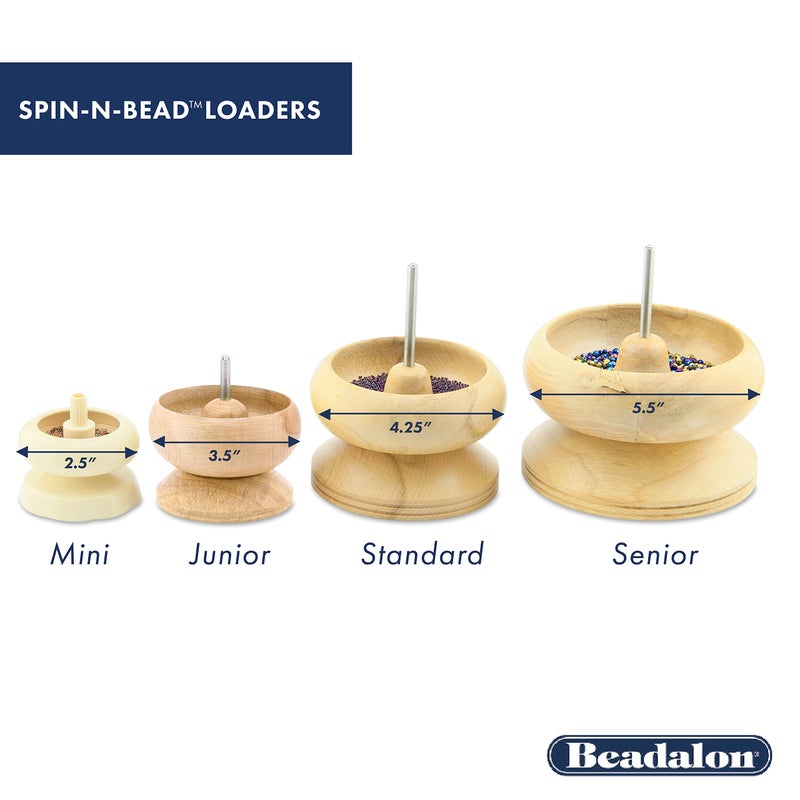 Beadalon Spin N Bead Spinner for Fast Stringing - Ideal for Beaders, Jewelry Makers & Designers - Wood Bowl with Big Eye Needle - Saves Time & Loads Seed Beads Efficiently - Image 3